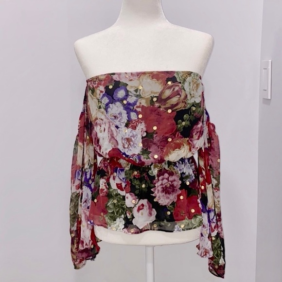 NWOT Strapless Flower Top - Picture 1 of 5